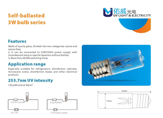 Balasto UV 12 V CC Balasto electrónico de 3 W UV pequeña potencia que mata bacterias