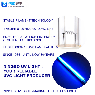 Luz ULTRAVIOLETA UVC de la pared de la lámpara 10W de la desinfección del vidrio T8 de la FCC del CE ROHS