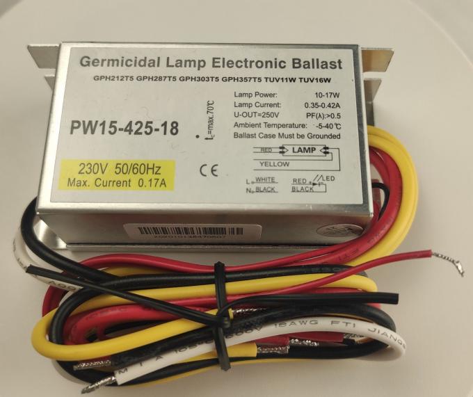 Lastre electrónico para los lastres electrónicos germicidas de la lámpara 15w del virus de los gérmenes de la descarga de intensidad alta ligera ligera UVC de la desinfección